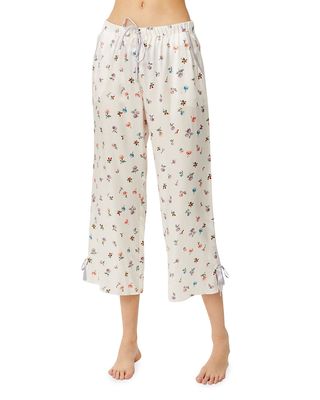 Petal Floral-Print Pajama Pants