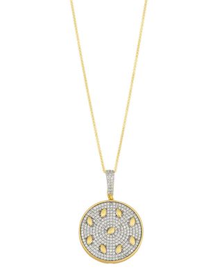 Petals and Pave Double Strand Pendant Necklace