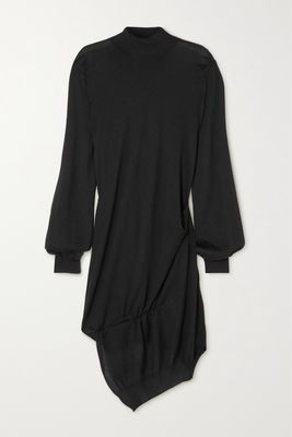 Petar Petrov - Flavia Asymmetric Cashmere And Silk-blend Turtleneck Dress - Black