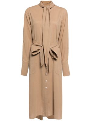 Peter Do belted handkerchief shirtdress - Brown