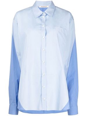 Peter Do colour-block cotton shirt - Blue