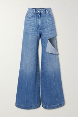 Peter Do - Distressed High-rise Wide-leg Jeans - Blue