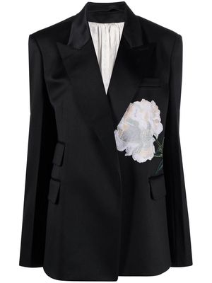 Peter Do floral-motif blazer - Black
