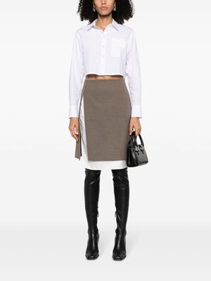 Peter Do layered high-waisted skirt - Brown