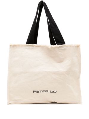 Peter Do logo-embroidered canvas tote bag - Neutrals