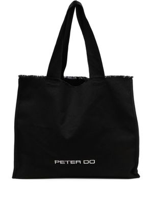 Peter Do logo-embroidered cotton tote bag - Black