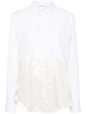 Peter Do logo-print panelled shirt - White