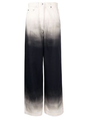 Peter Do ombré-effect wide-leg jeans - White
