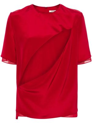 Peter Do Slash cut-out silk blouse - Red