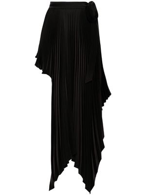 Peter Do Sliced pleated wrap skirt - Black