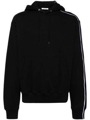 Peter Do stripe-detail drawstring hoodie - Black