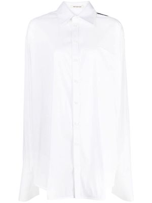 Peter Do stripe-detail long-sleeve shirt - White