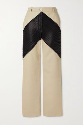 Peter Do - Two-tone Leather Straight-leg Pants - Cream