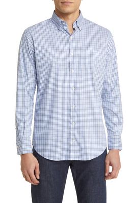 Peter Millar Airlie Microcheck Stretch Button-Down Shirt in Navy