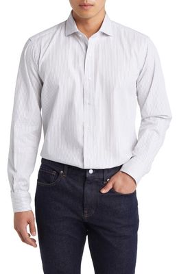 Peter Millar Brookhaven Stripe Button-Up Shirt in Gale Grey
