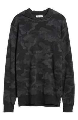 Peter Millar Camouflage Reversible Merino Wool Hoodie Sweatshirt in Black