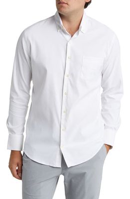 Peter Millar Collins Performance Oxford Button-Down Shirt in White