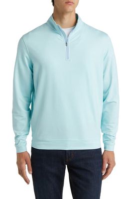 Peter Millar Crafted Stealth Quarter Zip Performance Pullover in Celeste
