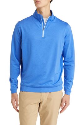 Peter Millar Crafted Stealth Quarter Zip Performance Pullover in Sapphire