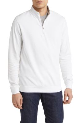 Peter Millar Crown Comfort Stretch Cotton & Modal Half Zip Pullover in White