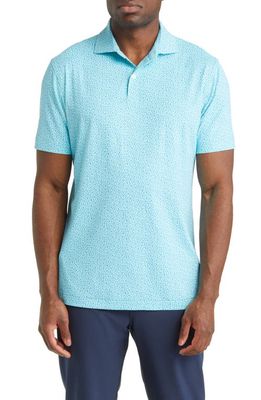Peter Millar Crown Crafted Checkmate Print Performance Polo in North Sky