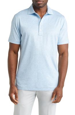 Peter Millar Crown Crafted Clean Shaven Print Performance Polo in Blue Frost