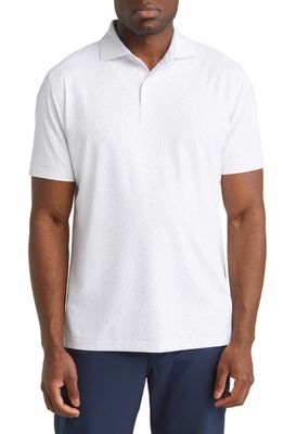 Peter Millar Crown Crafted East Coast Swing Jersey Performance Polo in White/Wild Flora