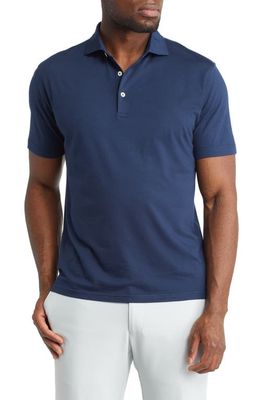 Peter Millar Crown Crafted Excursionist Flex Cotton & Modal Polo in Atlantic Blue