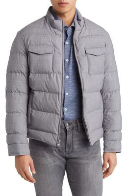 Peter Millar Crown Crafted Excursionist Lite Quilted Bomber in Gale Grey