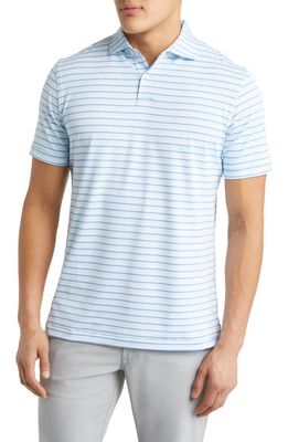 Peter Millar Crown Crafted Martin Stripe Performance Stretch Polo Shirt in Marina Blue