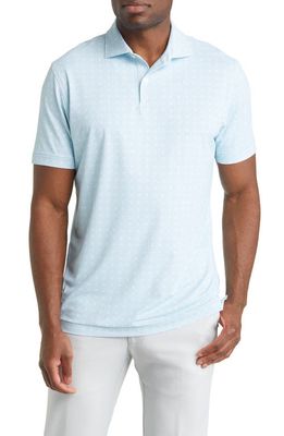 Peter Millar Crown Crafted Northbound Print Performance Polo in Capri Breeze
