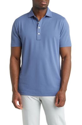 Peter Millar Crown Crafted Soul Mesh Performance Polo in Blue Pearl
