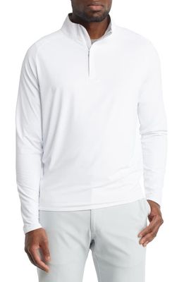 Peter Millar Crown Crafted Stealth Performance Quarter Zip Pullover in White