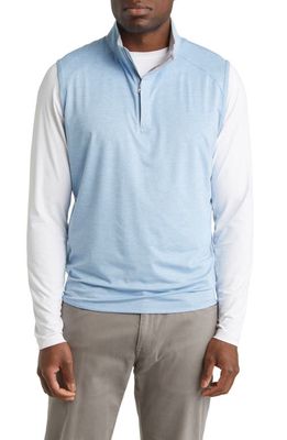 Peter Millar Crown Crafted Stealth Performance Quarter Zip Vest in Channel Blue