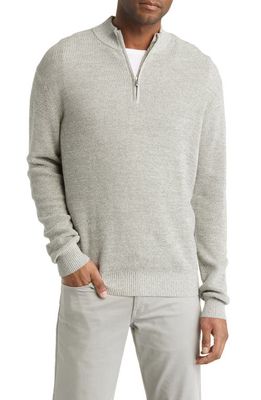 Peter Millar Crown Kitts Quarter-Zip Cotton Blend Sweater in Herb