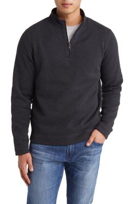 Peter Millar Crown Sweater Fleece Quarter Zip Pullover in Black