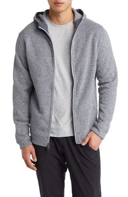 Peter Millar Crown Sweater Fleece Zip Hoodie in Gale Grey