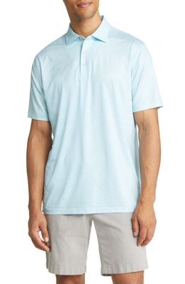 Peter Millar Domino Print Performance Polo in Blue/White