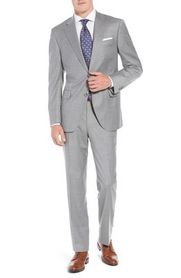 Peter Millar Flynn Classic Fit Solid Wool Suit in Light Grey