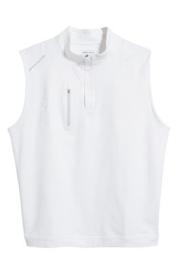 Peter Millar Forge Performance Quarter Zip Jersey Vest in White