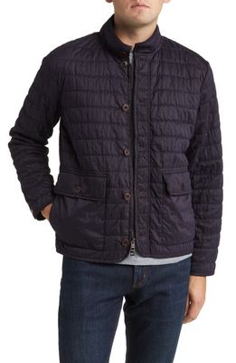 Peter Millar Greenwich Garment Dyed Quilted Bomber Jacket in Washed Black
