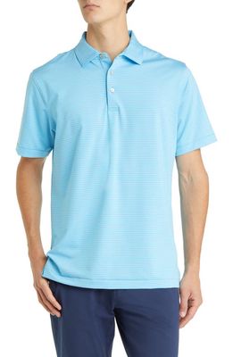 Peter Millar Hales Stripe Performance Jersey Polo in Carribean