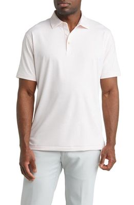 Peter Millar Halford Performance Polo in White/Cantaloupe