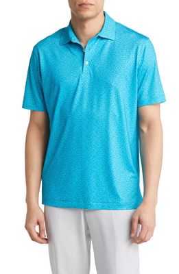 Peter Millar Hammered Print Performance Polo in Surfboard