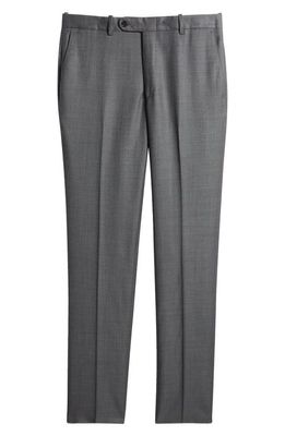 Peter Millar Harker Flat Front Wool Dress Pants in Grey