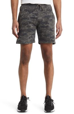 Peter Millar Lava Wash Camo Print Cotton Blend Shorts in Charcoal