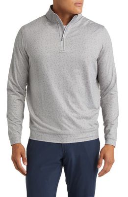 Peter Millar Perth Double Transfused Quarter Zip Pullover in Gale Grey