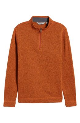 Peter Millar Quarter Zip Fleece Sweatshirt in Squash