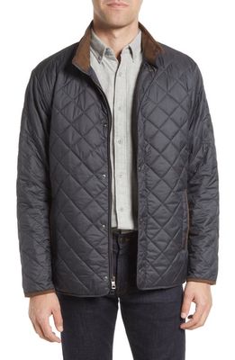 Peter Millar Suffolk Quilted Car Coat in Black