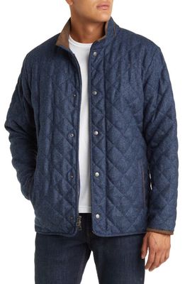 Peter Millar Suffolk Quilted Wool Travel Coat in Star Dust